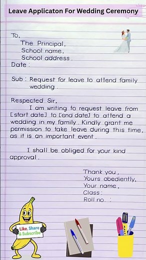 Leave Application For Wedding Ceremony