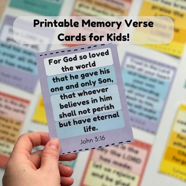 Bible Memory Verse Cards for Kids | Scripture Memorization | Christian Learning Tool - Etsy