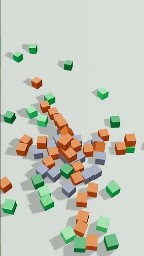 Palm Tree Explosion - Voxel Block Collapse Animation