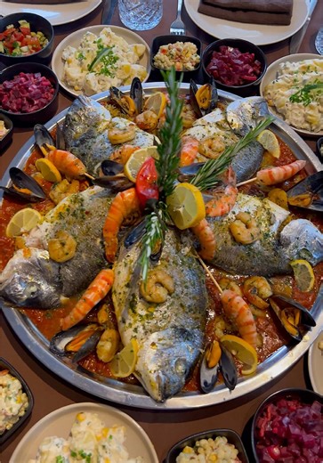 Family Dinner Featuring Fish and Shrimp