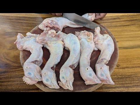Fried Chicken Head Recipe | Spicy Chicken Neck and Liver | Braised Chicken Neck Cooking and Eating