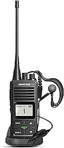SAMCOM UHF Programmable Handheld Two-Way Radios, 3000mAh Battery Rechargeable Heavy Duty 2 Way Radios Long Range, Walkie Talkies for Adults with Earpiece, 1 Pcs
