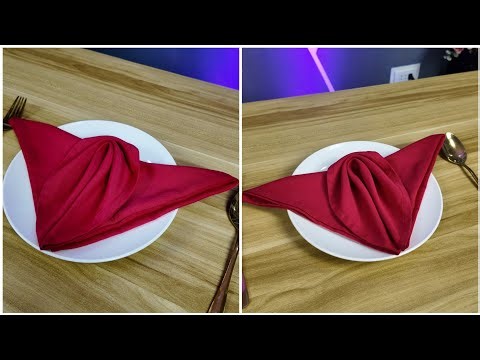 TRIANGLE LEAF DESIGN NAPKIN FOLDING