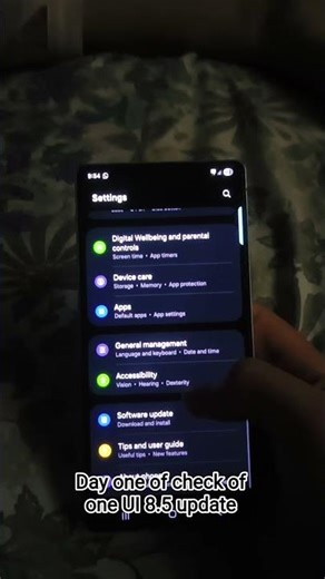 day one of check of one UI 8.5 update