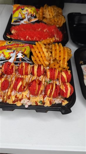 TAKEOUT on Instagram: "Once you try this Hot Cheeto roll… it’s over 😮‍💨 @take0utsushi #takeout #sushi #hotcheetos #sushilover #cheesy #food #foodie #fyp #explorepage #explore"