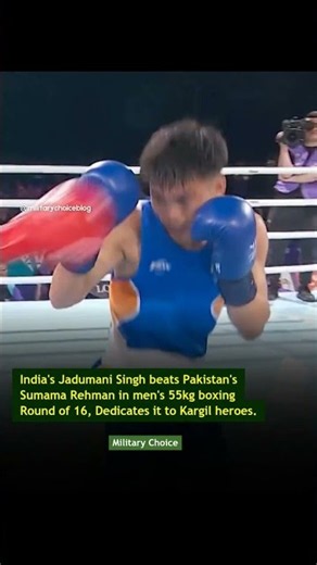 India's Jadumani Singh thrashes Pakistan's Sumama Rehman in men's 55kg boxing Round of 16