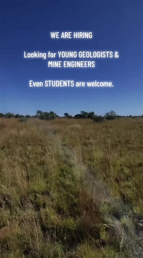 I started as young guy with no chance. Now I want to give chance to other young people. We need: Geologist (even student) Mine Engineer (even student) Surveyors Even if you are still studying, we want you. internship   site experience   future job. Why young? Because old guys said we will fail. Young will prove them wrong. Requirements: - Studying / Studied Geology / Mining Engineering - Willing to work on site #chromemining #trendingvideo #viralvideo #mining #southafrica