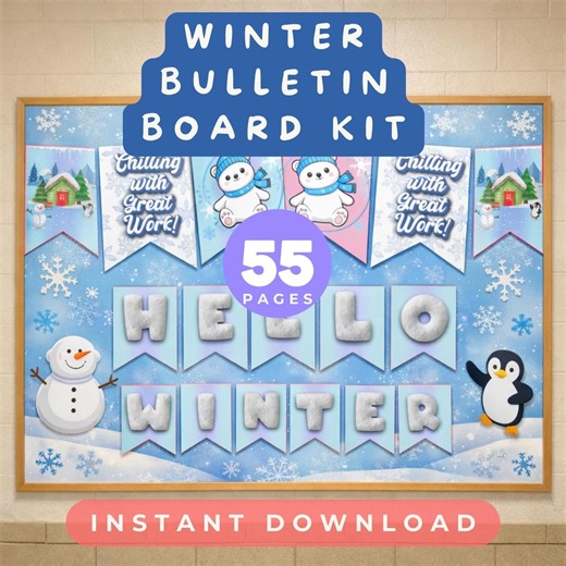 Winter Bulletin Board | Editable Classroom Decor | Cozy January Theme | Fun Activities | Printable Kit - Etsy