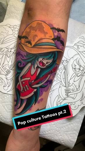 I do pop culture tattoos part 2 #futurama #lastunicorn #tattoosoftiktok #tattoo #inkedmag #adventuretime #pinkyandthebrain #bobsburgers #rickandmorty