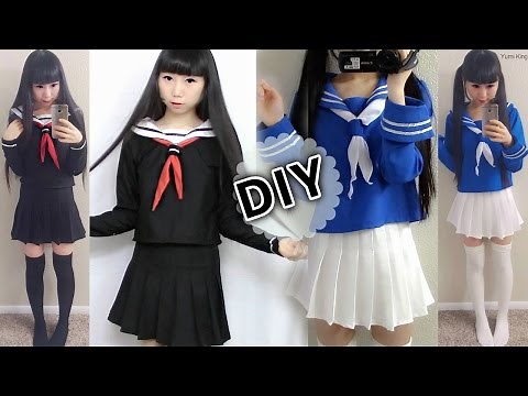 DIY Japanese Anime School Uniform | Easy Long-Sleeve Seifuku & Scarf