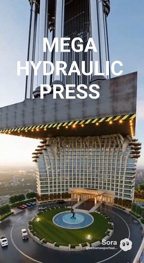 Luxury Hotel Flattened by Hydraulic Press 🏨😳