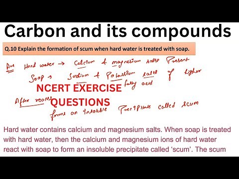 Explain the formation of scum when hard water is treated with soap.