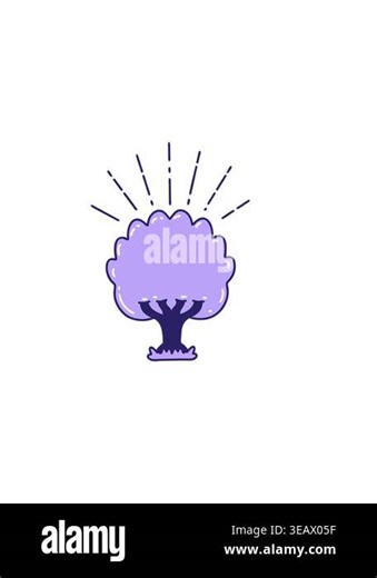 horizontally vibrating animation of an illustration of a traditional tattoo style tree Stock Video Footage - Alamy