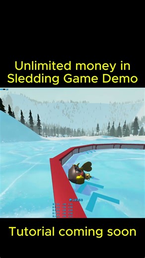How to earn unlimited money in Sledding Game demo #gaming #roblox #snow #funny
