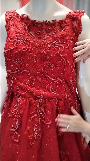 Order 386 Video 7 Red Wedding Dress With Matching Veil