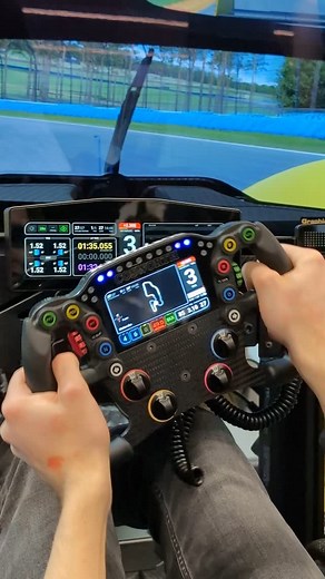 Simracing-PC on Instagram: "Driving a prototype race car in style with the Cosworth steering wheel by @simrep_engineering in a LMP rig by @orougesimgear #simracing #lmp #cosworth #simracing #steeringwheel #carbon"
