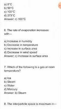 Class 9th Science chapter 1*Matter in our surroundings* most important MCQs questions with answers.😎