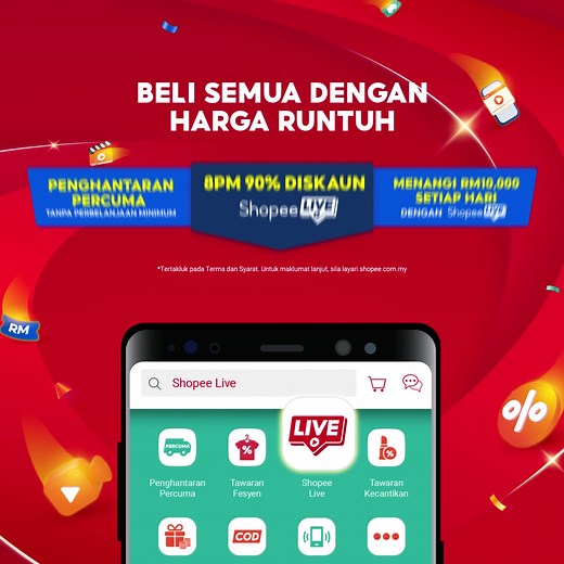 15K views · 104 reactions | Aaaanddd ACTION 盧⭐️ Jom raikan 10.10 Festival Shopee Live akan datang 朗 Add to cart untuk shopping haul yang menarik dengan tawaran ini:  8PM 90% Diskaun Waktu Shopee Live  Penghantaran Percuma Tanpa Perbelanjaan Minimum  Menangi RM10,000 Setiap Hari Dengan Shopee Live Jom bershopping kat 10.10 Festival Shopee Live sekarang! ✨ https://shope.ee/20TdUVErLP #ShopeeMY #ShopeeMY1010 | Shopee | Facebook