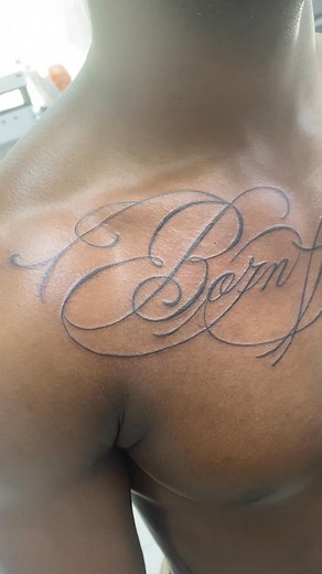 Chest script by Bobby thanks for looking | Above All Tattoos
