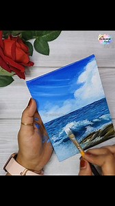 34K views · 553 reactions | Acrylic on canvas: sea scape | My colored hands | Facebook