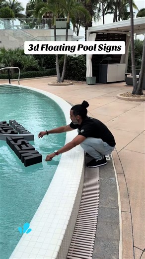 Event signage for pools, the coolest thing at the party. #giantsigns #miamibeach #eventplanner #cncrouter #branding Giant foam letters with acrylic backing.