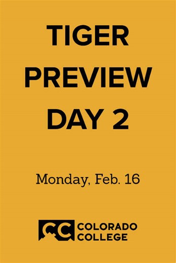 High school juniors: there’s still time to join us for Tiger Preview Day on Monday, Feb. 16! Dive deep into the Block Plan, student life, and more during this day-long visit opportunity on our beautiful Colorado Springs campus. Secure your spot at the link in our bio to take a peek into all that CC has to offer. #ColoradoCollege #ApplyingToCollege #CollegeAdmissions #Colorado #College College tour , college visit