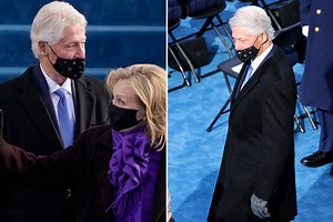 Bill blasted for 'not wearing Covid mask right' on inauguration stage