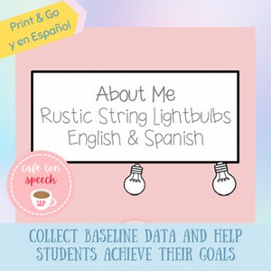 Back to School: ABOUT ME (rustic string lightbulbs)