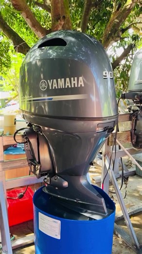 Clean used Yamaha 90 HP 4 stroke available for sale. Dm for more details. #boatlife #fishing #boating #outboardengine #boat
