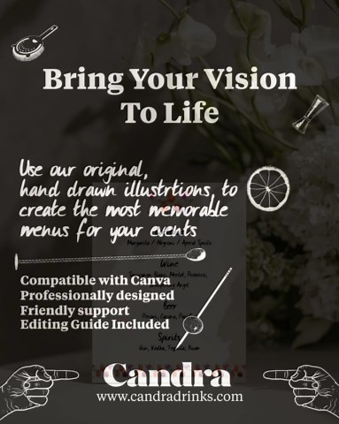 Illustrated Wedding Bar Menu Template, Signature Cocktails (A5 & 5x7 Digital Download Canva Editable Design) - Etsy