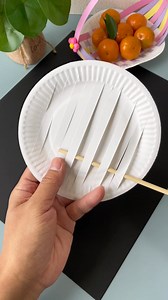 173K views · 1K reactions | Use disposable plates and colored paper strips to make a beautiful fruit basket... | Handmade Craft | Facebook