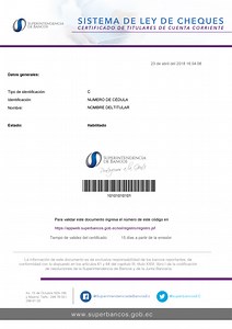 Cuentas Corrientes - Superintendencia de Bancos