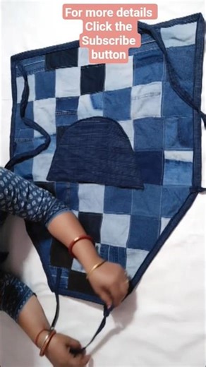 Upcycled Denim scraps into an apron! What should I DIY next?✨#shorts #trending #youtubeshorts