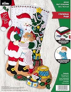 Bucilla Hugs, Felt Applique Christmas Stocking Kit, 18""" (89253E)