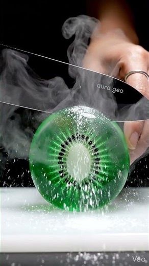 Frozen Glass Kiwi Split 🥝🔊 Wait for the crack! #asmr #shorts