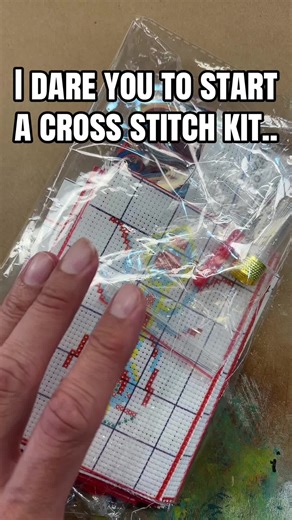 Jumping into Cross-stitch with this everything included kit. #crossstitch #insects #diycraft #crossstitchoftiktok #tiktokshop