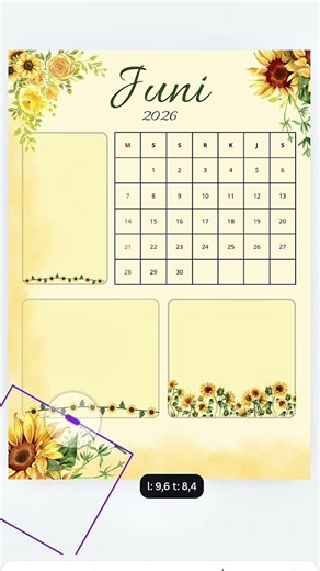 Ide MONTHLY PLANNER Bunga Matahari Estetik #canva #planner #idedesigncanva
