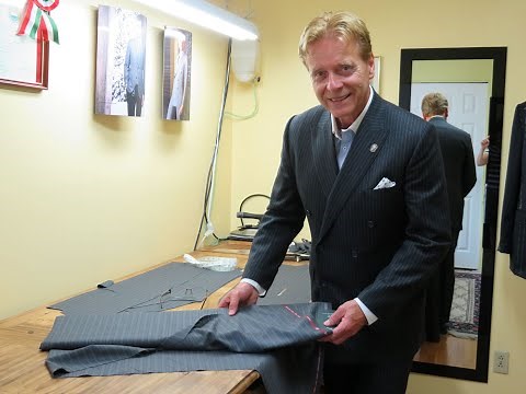 Cutting of a True Bespoke, Custom Made, English Cut suit by Montreal Master Tailor Rudolf Popradi.