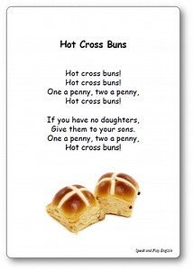 "Hot Cross Buns" English language nursery rhyme and Easter Song - French Translation