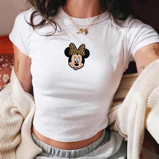 Leopard Minnie Mouse Baby Tee, Y2K Minnie Shirt, Disney Park Outfit, Trendy Baby Tee, Magic Kingdom Trip Shirt, Disneyland Outfit - Etsy
