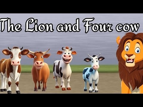 The Lion and Four cows | Short Moral story | Bedtime kids story