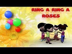 Ring a ring a Roses Nursery Rhyme With Animated Lyrics | Nursery Rhyme | Baby Rhymes | Nursery Poems
