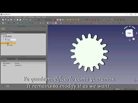 Cómo hacer Engranaje, ruedas dentadas, piñones. How to make gears, sprockets. Freecad