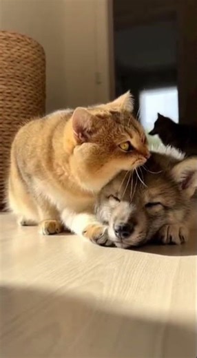 Cat and Wolf Meet for the First Time | 猫とオオカミ Unexpected Friendship Begins