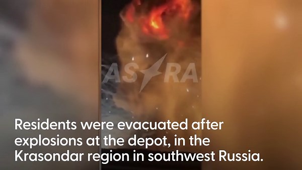 Arms depot ablaze deep inside Russia after massive Ukrainian drone attack