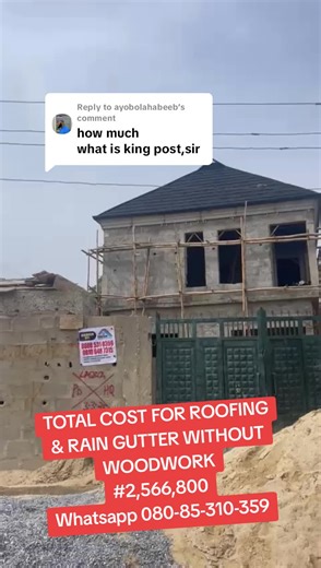 Total Cost for Roofing and Rain Gutter Project