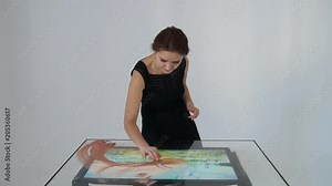Drawing with sand. Drawing sand on a screen. Sand Artist. Hands draws. Animation