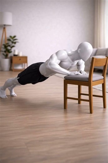 3} Incline Push-Ups Using Chair | No Gym Needed #inclinebenchpress #inclinepushups