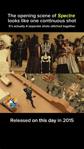 The name's Shot... not a continuous shot 👀 Still one of the best openings scenes of all time though 🤩 Sam Mendes' SPECTRE starring Daniel Craig as 007 James Bond was released ON THIS DAY in 2015 #Rarewaves🌈 #Spectre #Bond #DanielCraig #trackingshot | Rarewaves.com