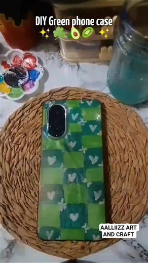 diy green phone cases painting. #aalliizzartandcraft #viralshorts #shortvideo #shortvideo #shorts